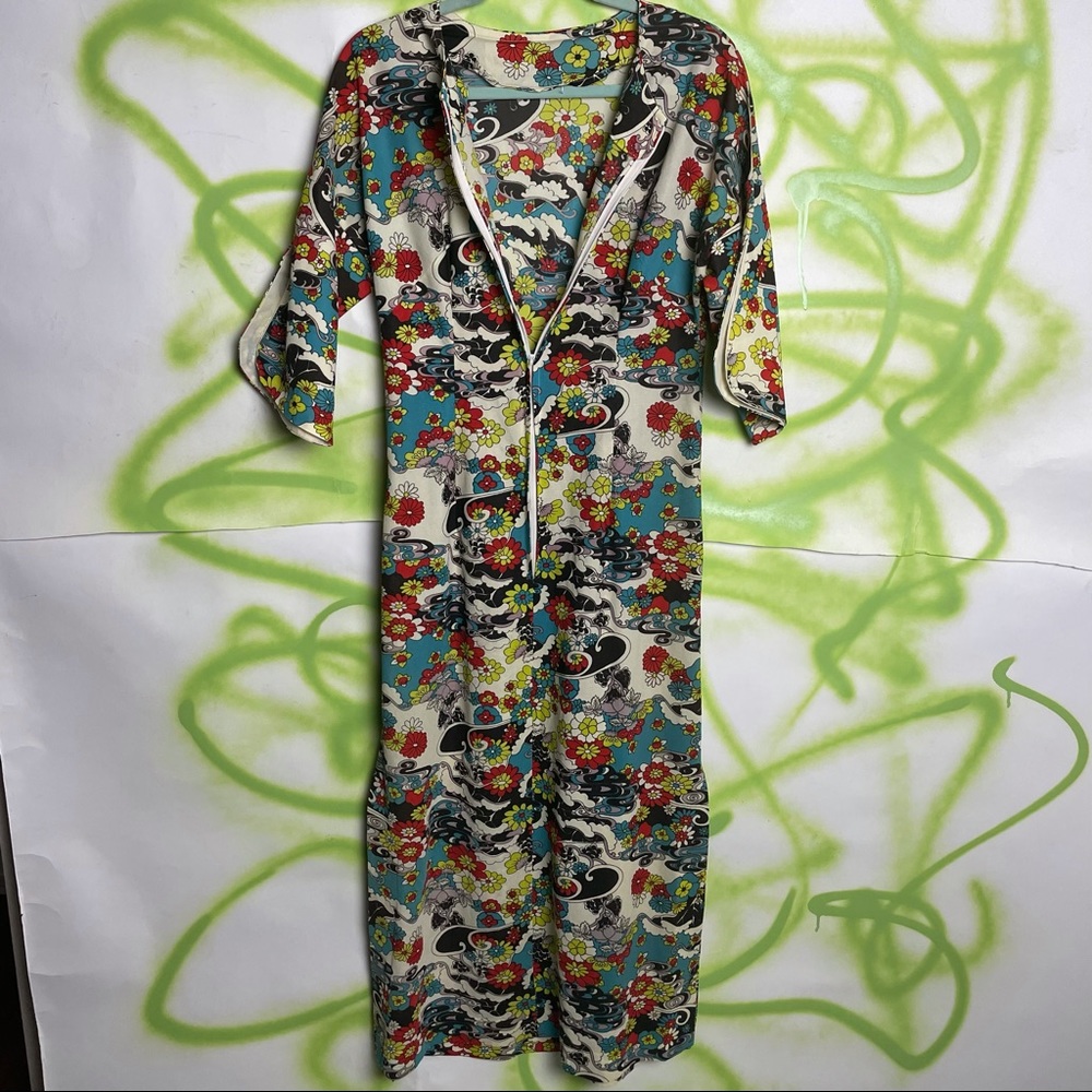 60s psychedelic flower vintage dress